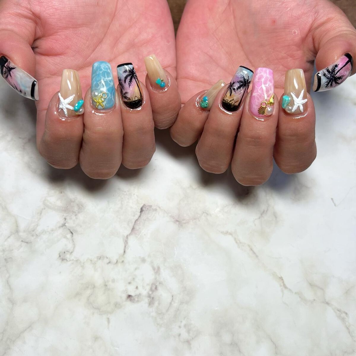 #ビーチネイル,#ネイル,#ニュアンスネイル,#スカルプネイル,#ジェルネイル,#ママネイル,#ギャルネイル,#大人ネイル,#派手ネイル,#ネイル,#城陽ネイル,#京都ネイル,#大阪ネイル,#奈良ネイルのネイルデザイン