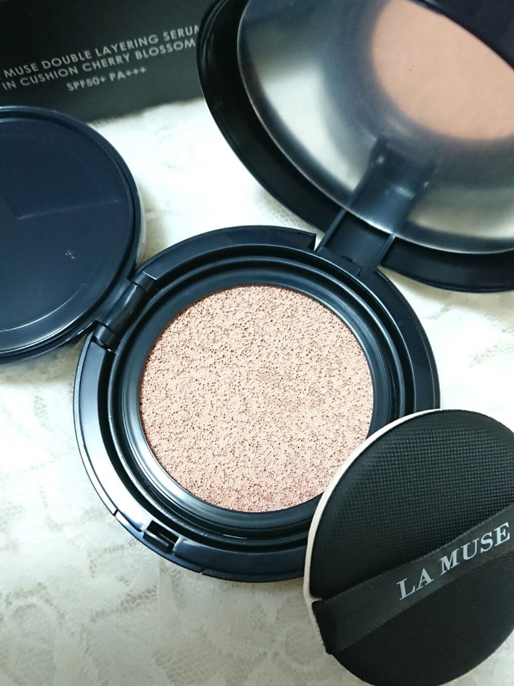 DOUBLE LAYERING SERUM IN CUSHIO CHERRY BLOSSOM/ラミューズ/クッションファンデーションを使ったクチコミ（3枚目）