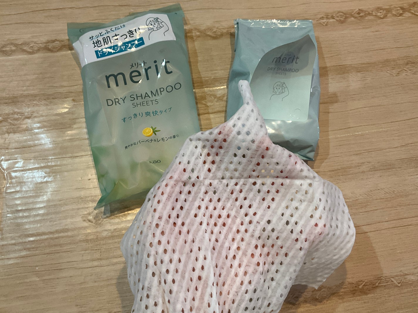 メリット ドライシャンプーシート すっきり爽快タイプ/メリット/ドライシャンプーを使ったクチコミ(1枚目)