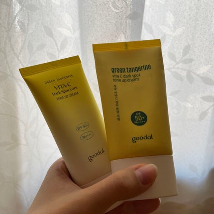 グリーンタンジェリンビタCダークスポットトーンアップクリーム/goodal/化粧下地を使ったクチコミ(1枚目)