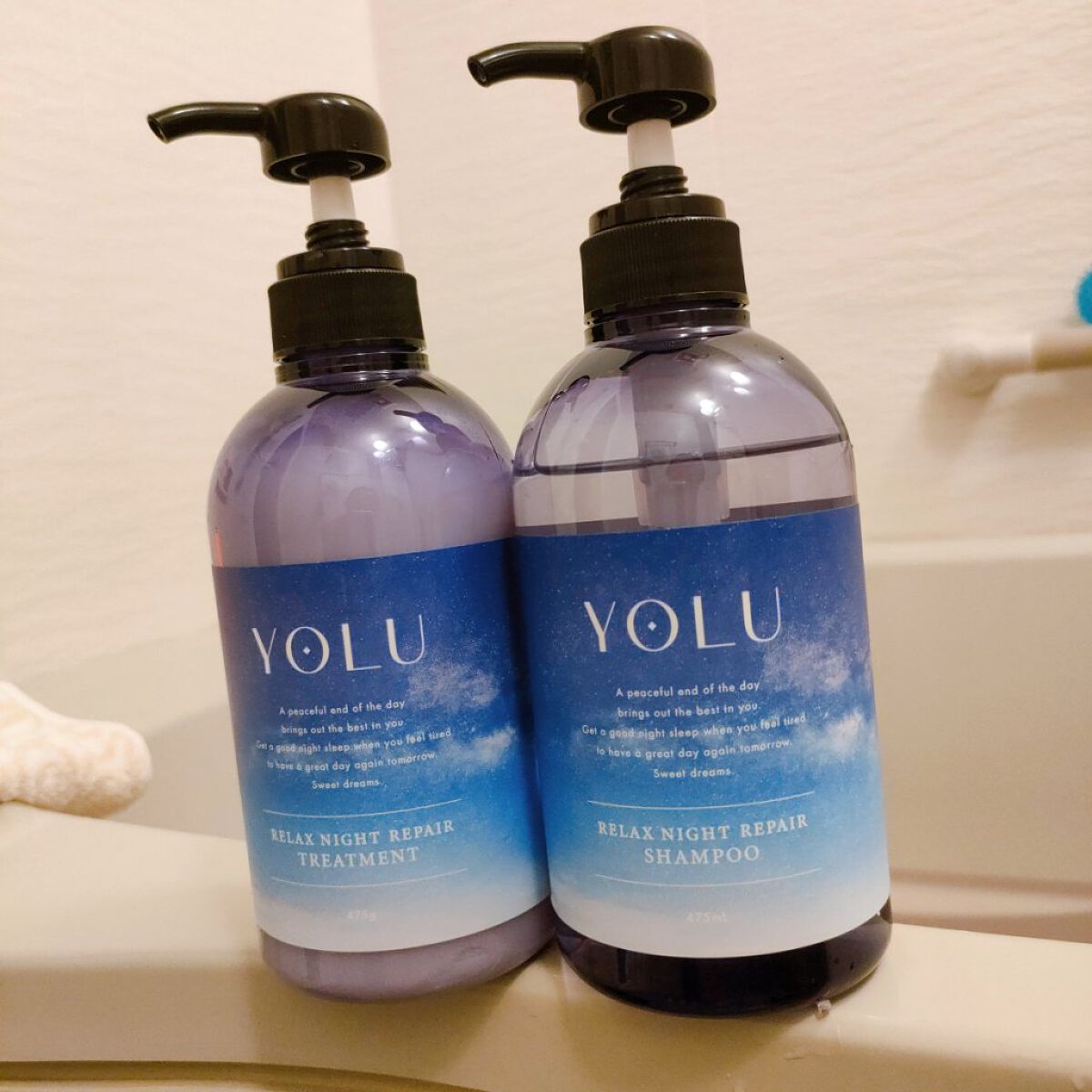 カームナイトリペアシャンプー／トリートメント/YOLU/市販シャンプーを使ったクチコミ（1枚目）