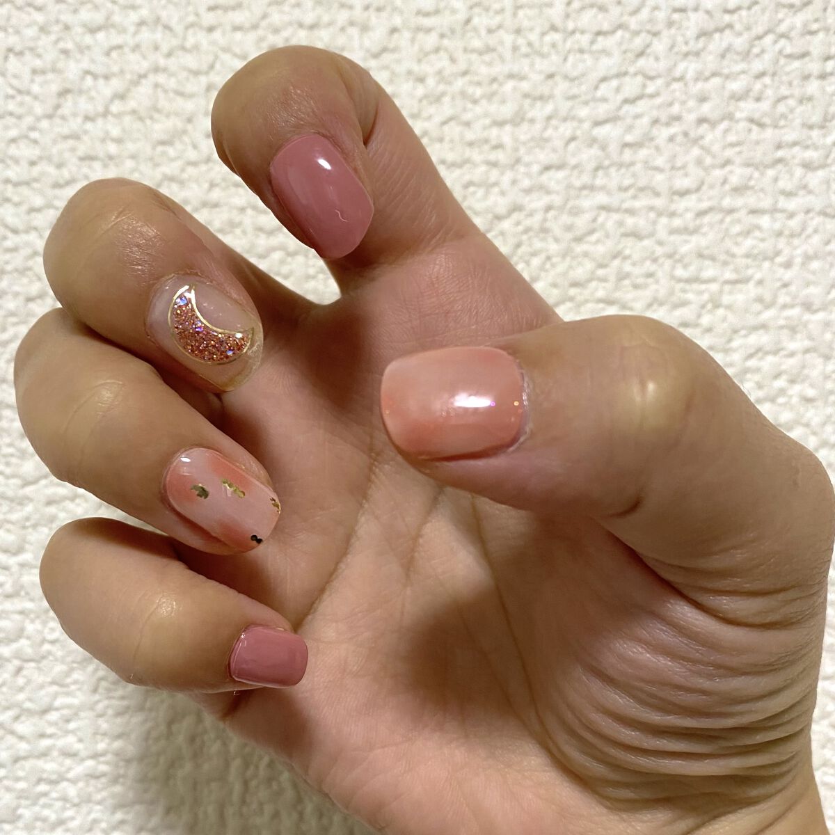 セミキュアジェルネイル（ハンド） ND-326 N Rose Moon (@pleuvoir_e.y Collection)/ohora/ネイルシールを使ったクチコミ（2枚目）