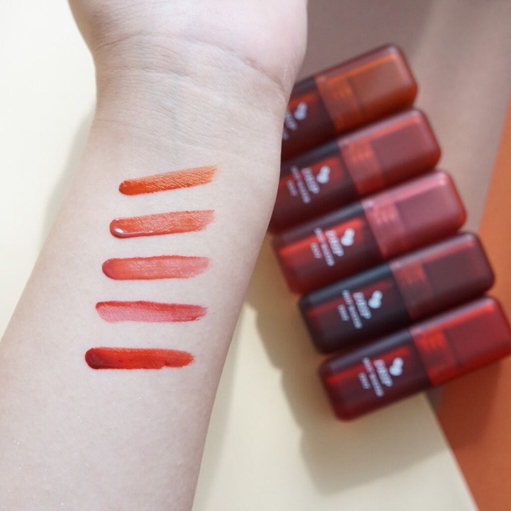 ドリップホットウォーターティント Lv07 カラメルティング/BLACK ROUGE/リップティントを使ったクチコミ（3枚目）