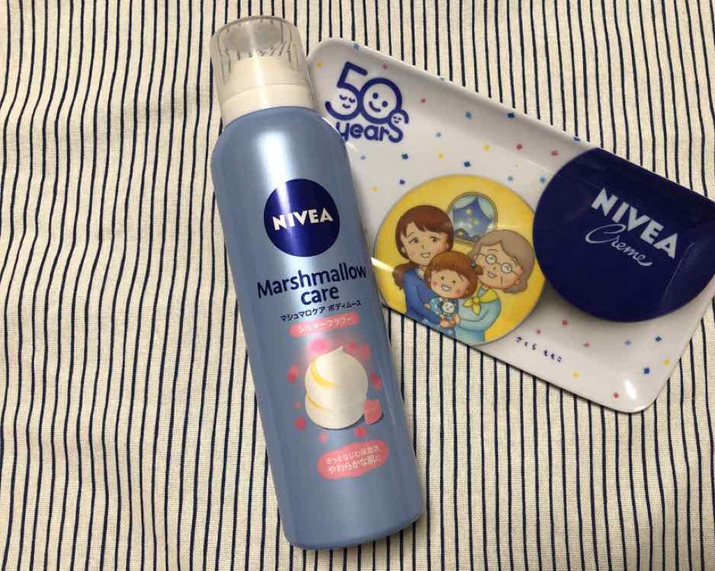 マシュマロケア ボディムース シルキーフラワー/ニベア/ボディローションを使ったクチコミ（1枚目）