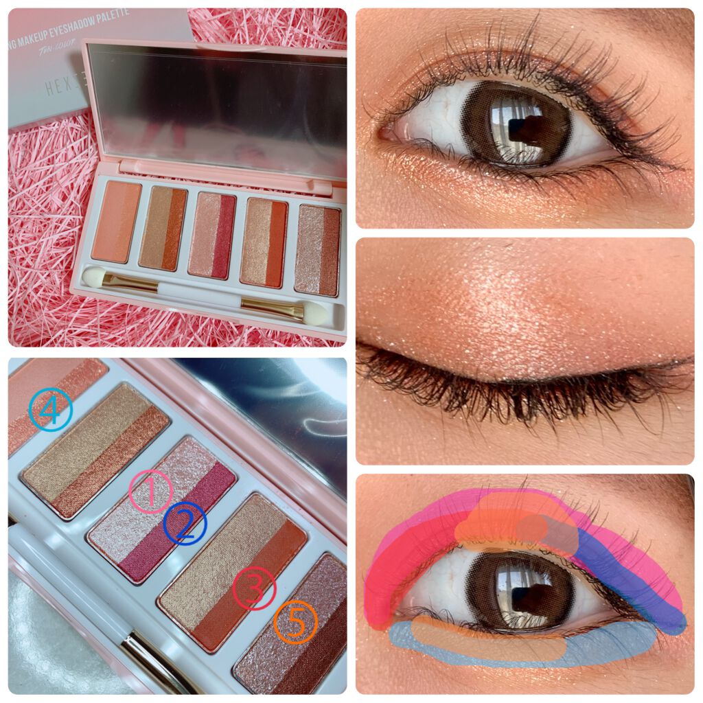 スターライトファントム 10色アイシャドウパレット/HEXZE(ヘックスゼ)/アイシャドウパレットを使ったクチコミ(4枚目)