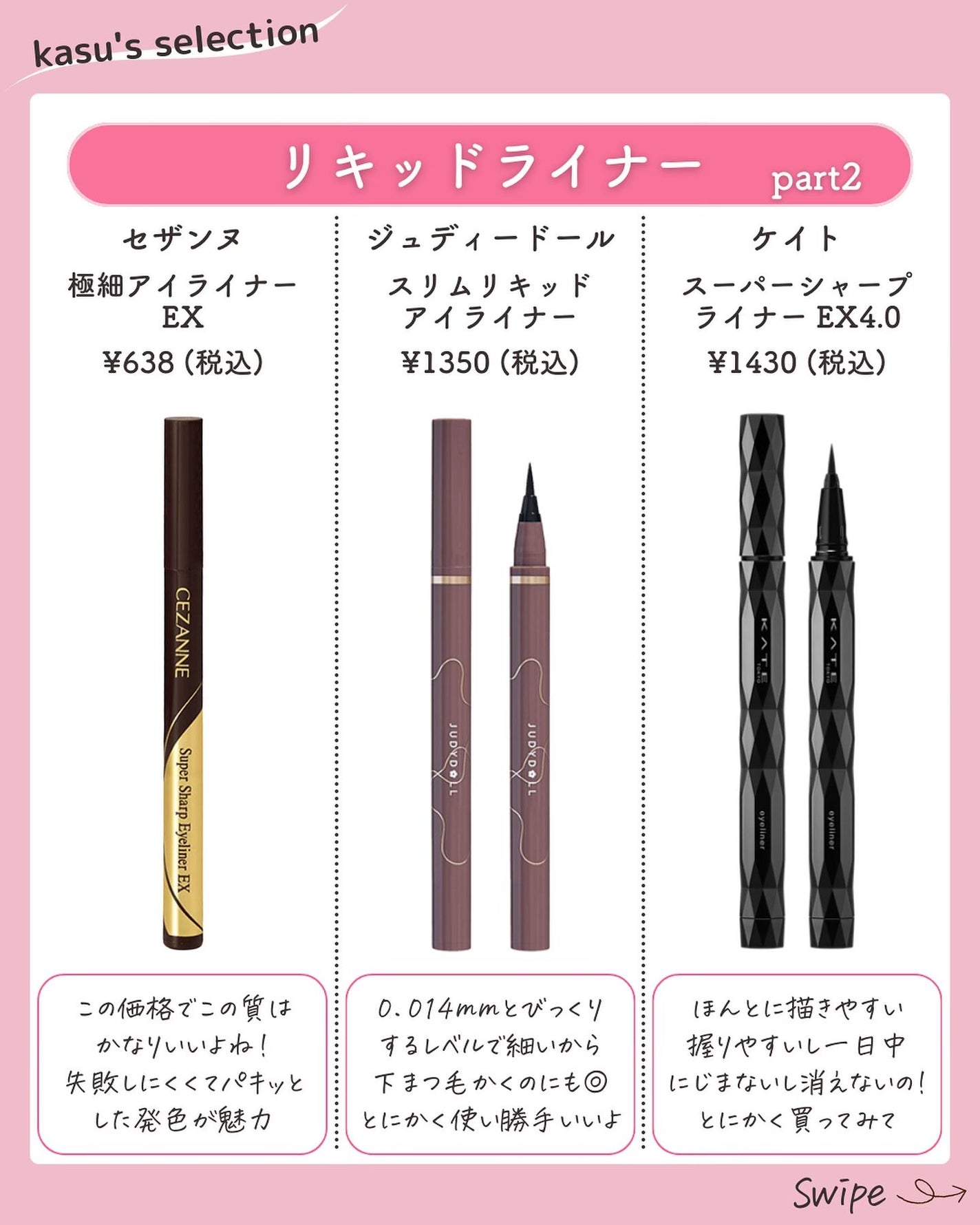 kasu__cosme on LIPS 「【持ってる41種から厳選使い得アイライナー】*…*…*…*…*..」(4枚目)