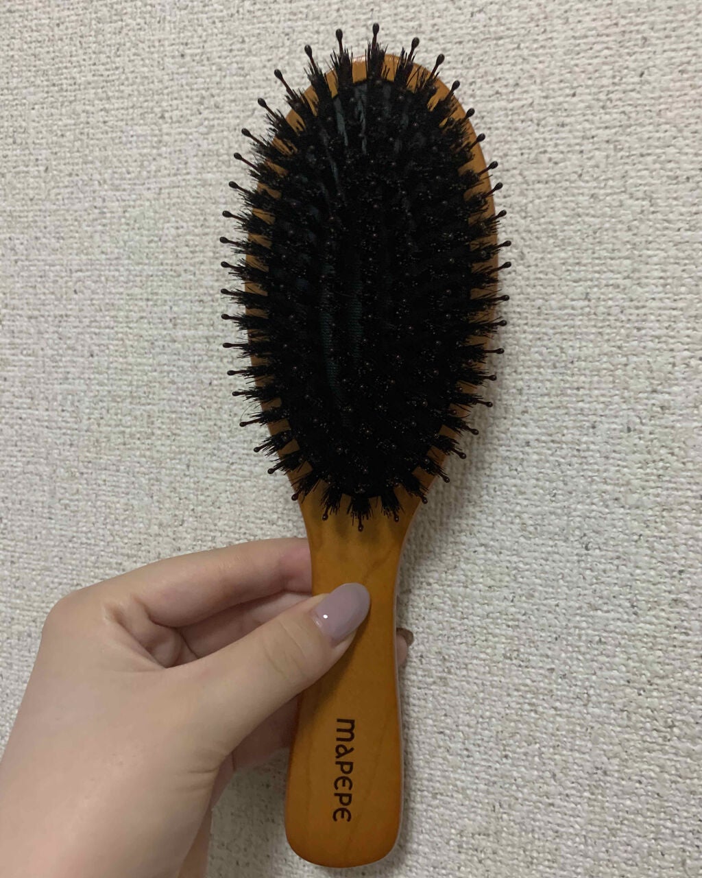 つやつや天然毛のミックスブラシ/マペペ/ヘアブラシを使ったクチコミ(1枚目)