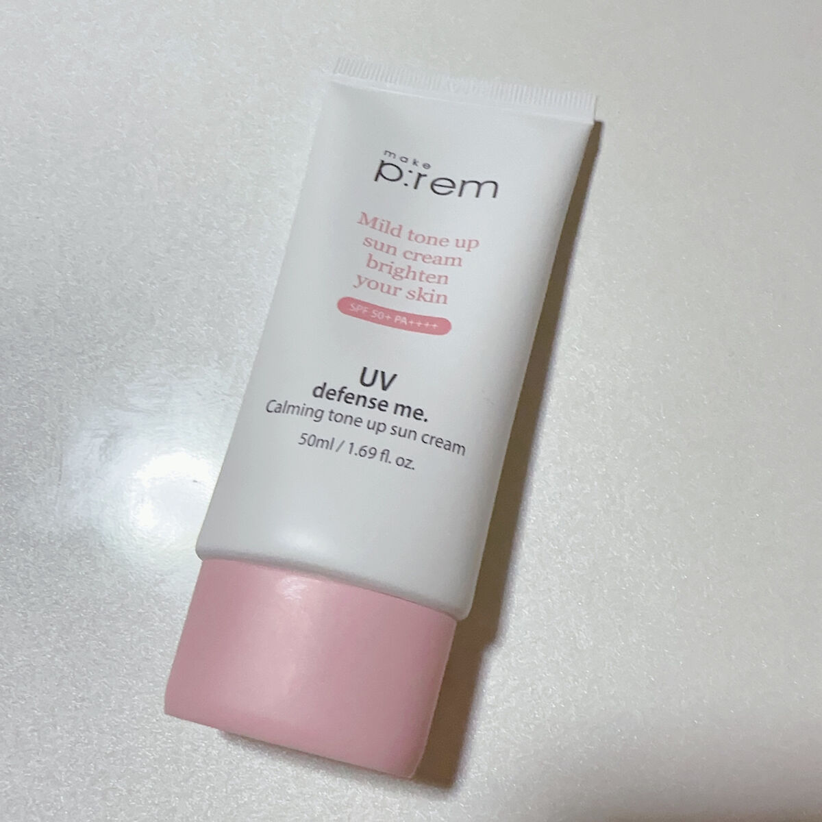 make prem UVディフェンスミー カーミングトーンアップサンクリームのクチコミ「make prem UVディフェンスミー カーミングトーンアップサンクリーム  #提供 

メ.....」（2枚目）