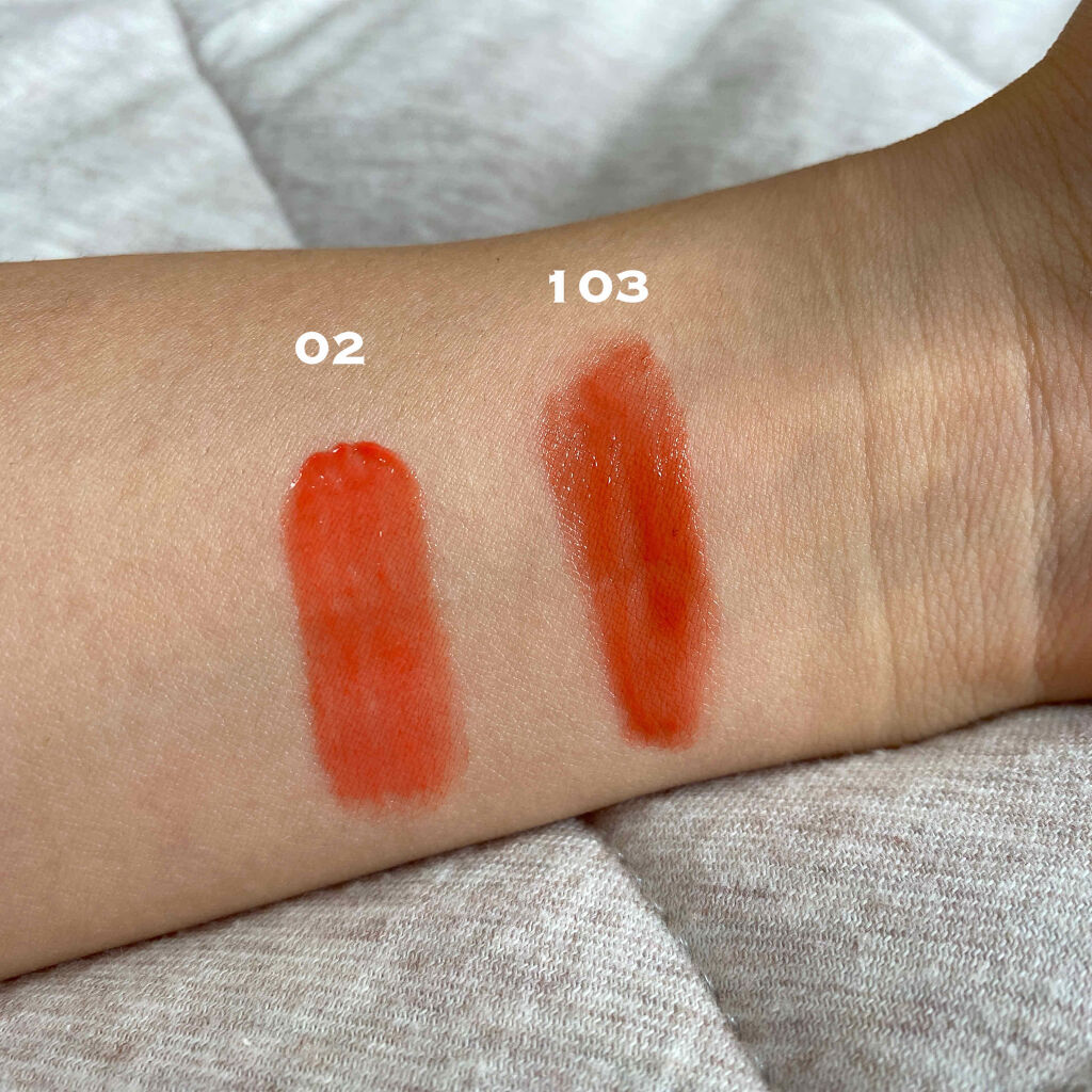 つやぷるリップR 103 引きよせAPRICOT【旧】/b idol/口紅を使ったクチコミ（3枚目）