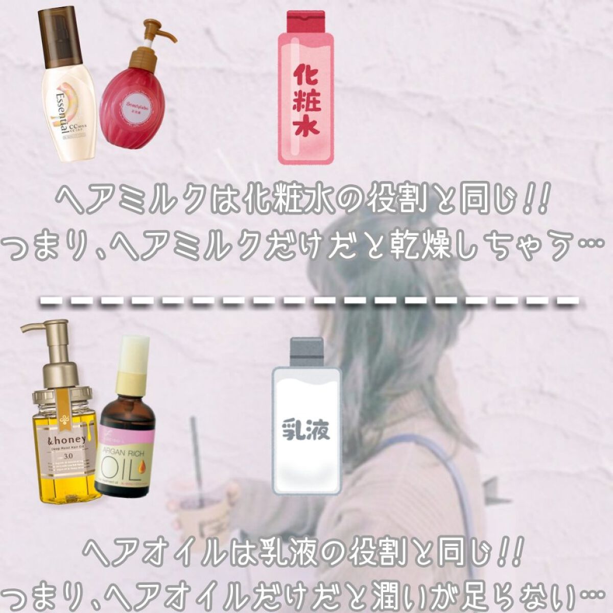 CCミルク/エッセンシャル/ヘアミルクを使ったクチコミ(3枚目)
