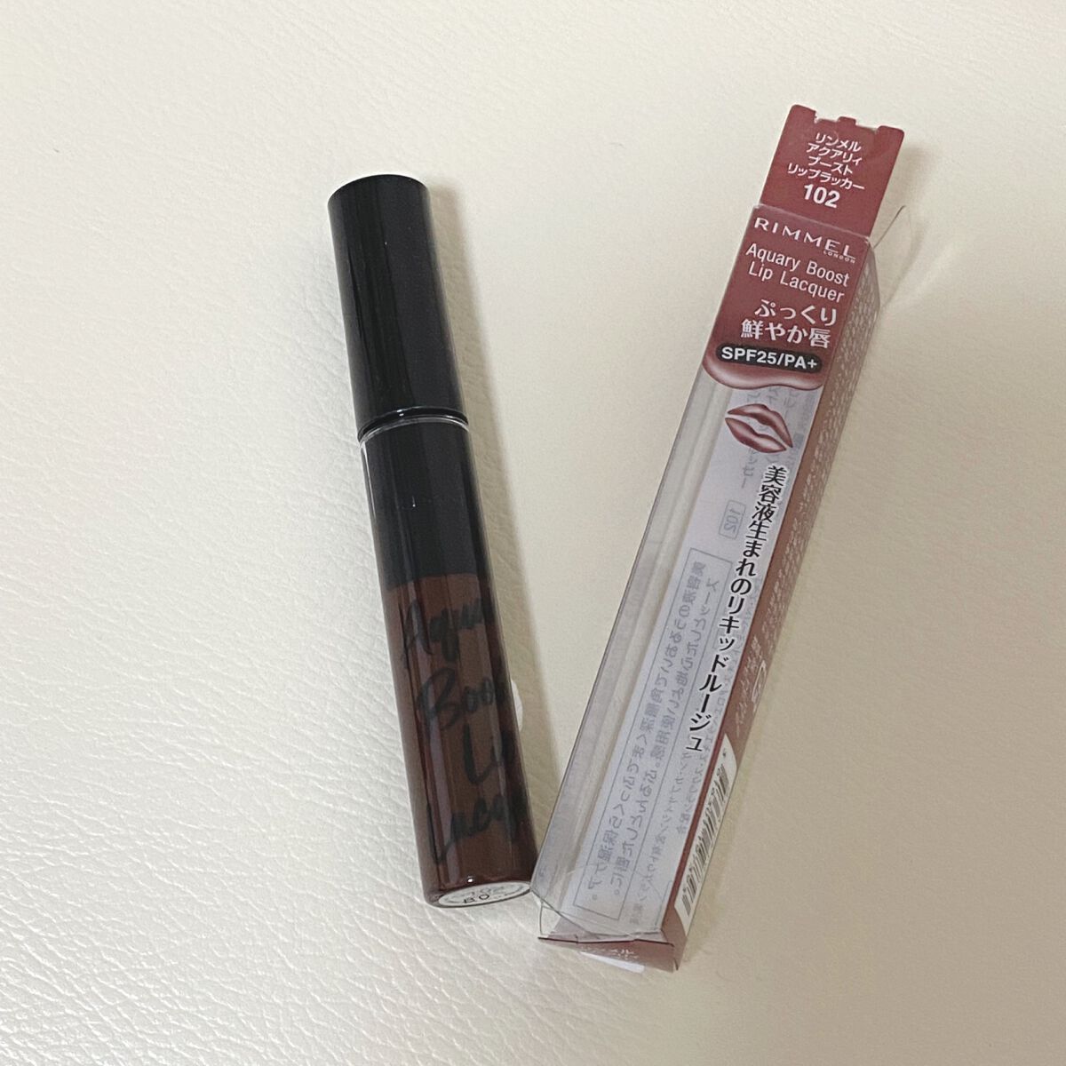 アクアリィ ブースト リップラッカー 102/リンメル ロンドン/リップグロスを使ったクチコミ（1枚目）
