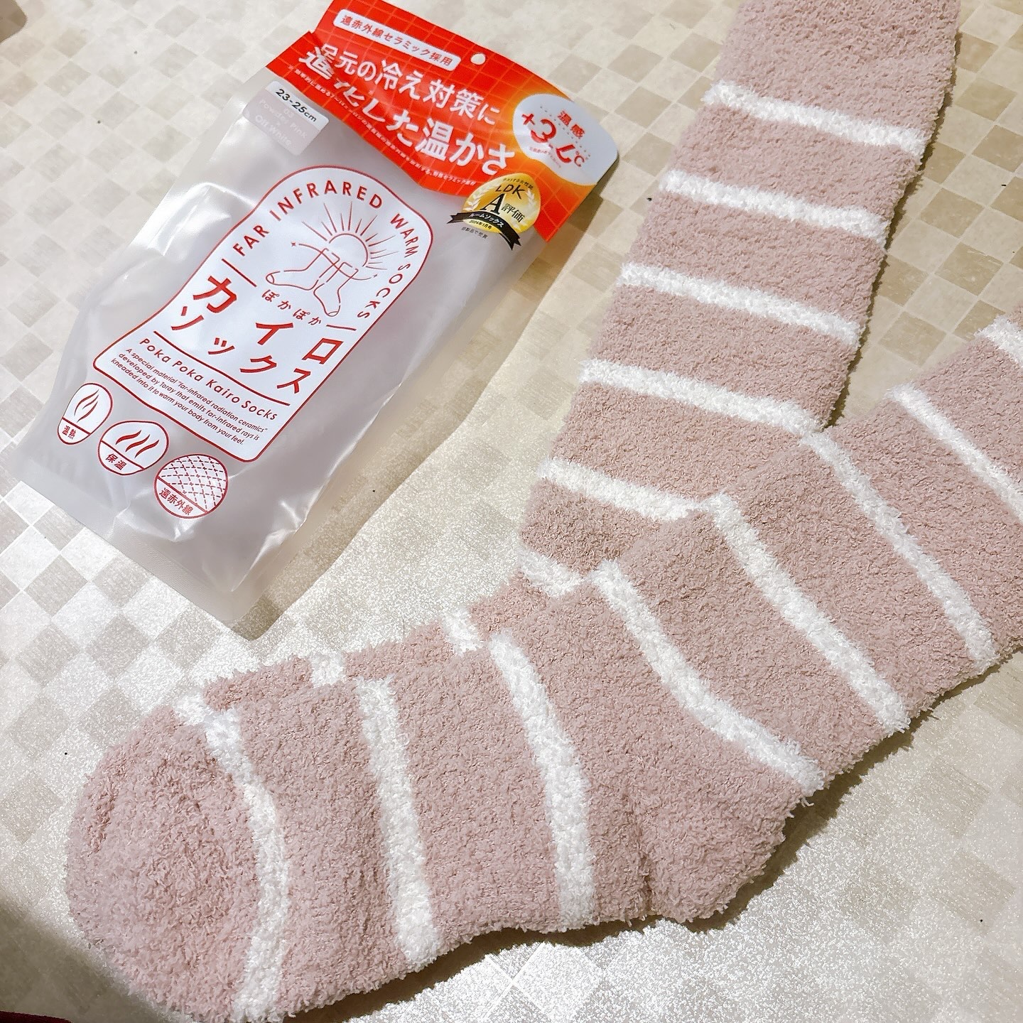 ぽかぽかカイロソックス S02 MARSHMALLOW PINK/カイロソックス/暖かい靴下を使ったクチコミ（2枚目）