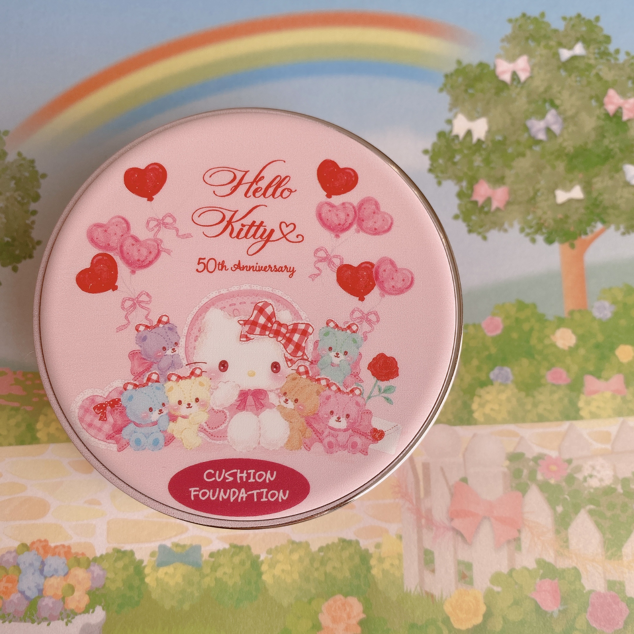 ハローキティ50周年デザイン クッションファンデーション/郵便局物販サービス/クッションファンデーションを使ったクチコミ（3枚目）