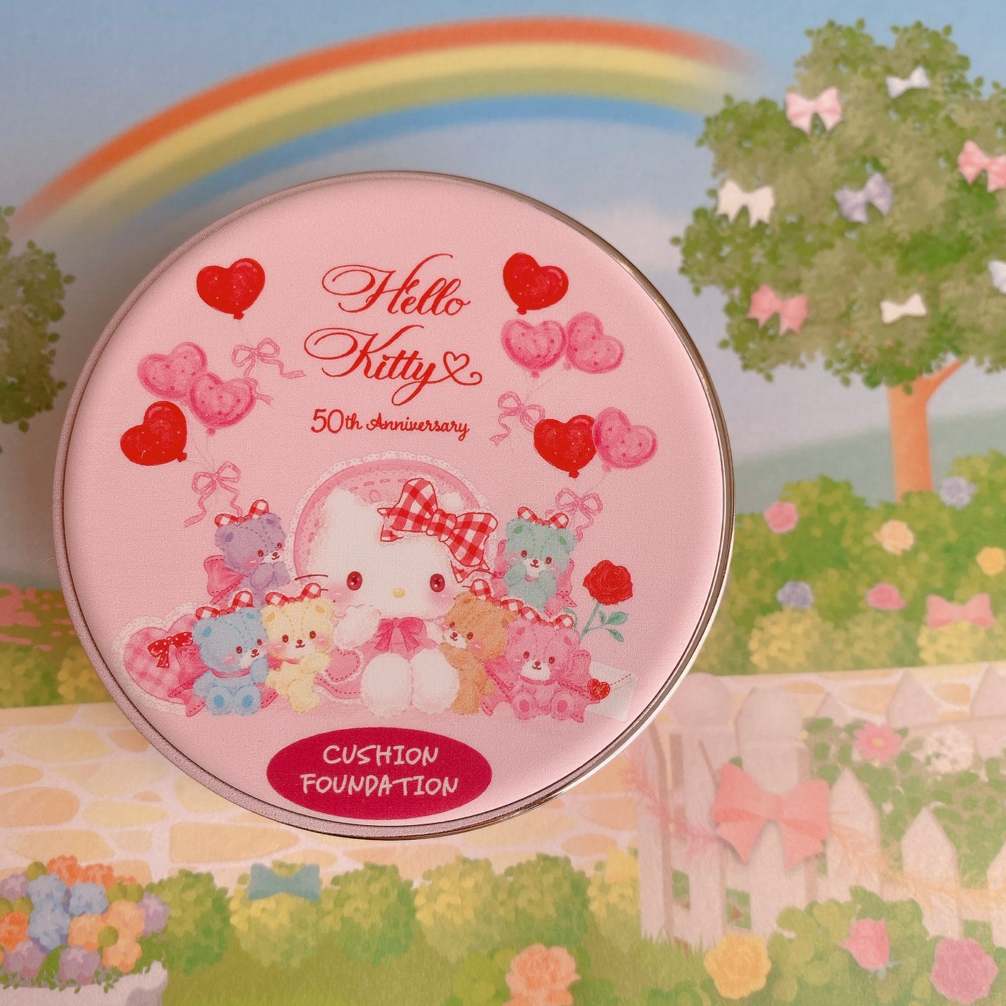 ハローキティ50周年デザイン クッションファンデーション/郵便局物販サービス/クッションファンデーションを使ったクチコミ(3枚目)