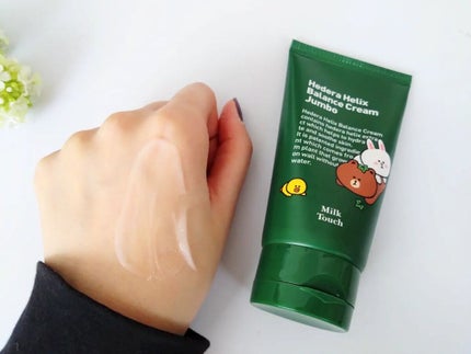 Milk Touch LINE FRIENDS ヘデラヘリックスバランスクリームジャンボSETのクチコミ「ヘデラヘリックスバランスクリーム
100ml×2で
惜しみなく使える!
なめらかなジェルの.....」(3枚目)