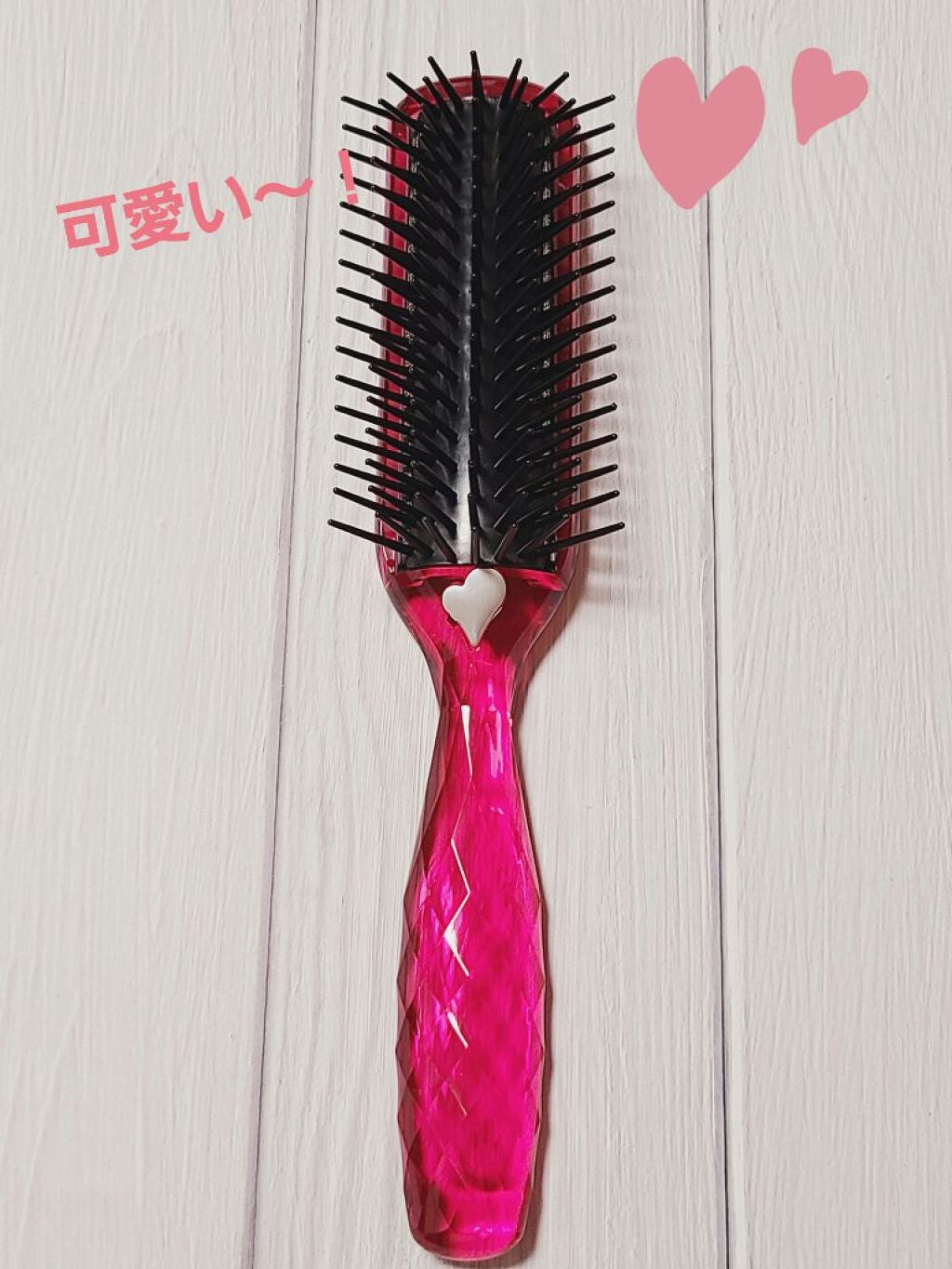 静電防止スタイリングブラシL(ルビーピンク)/貝印/ヘアブラシを使ったクチコミ(4枚目)