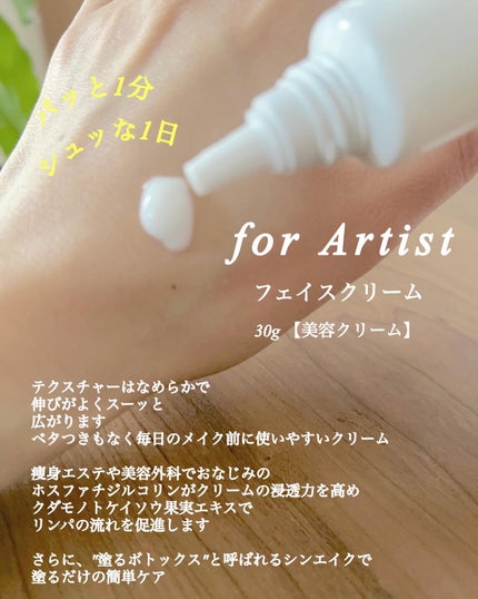 試してみた】フェイスクリーム for Artistの効果・肌質別の 試してみた】フェイスクリーム for Artistの効果・肌質別の