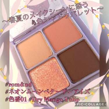 ネオンムーンベターザンアイズ  #01 Dry Mango Tulip/rom&nd/パウダーアイシャドウを使ったクチコミ（1枚目）