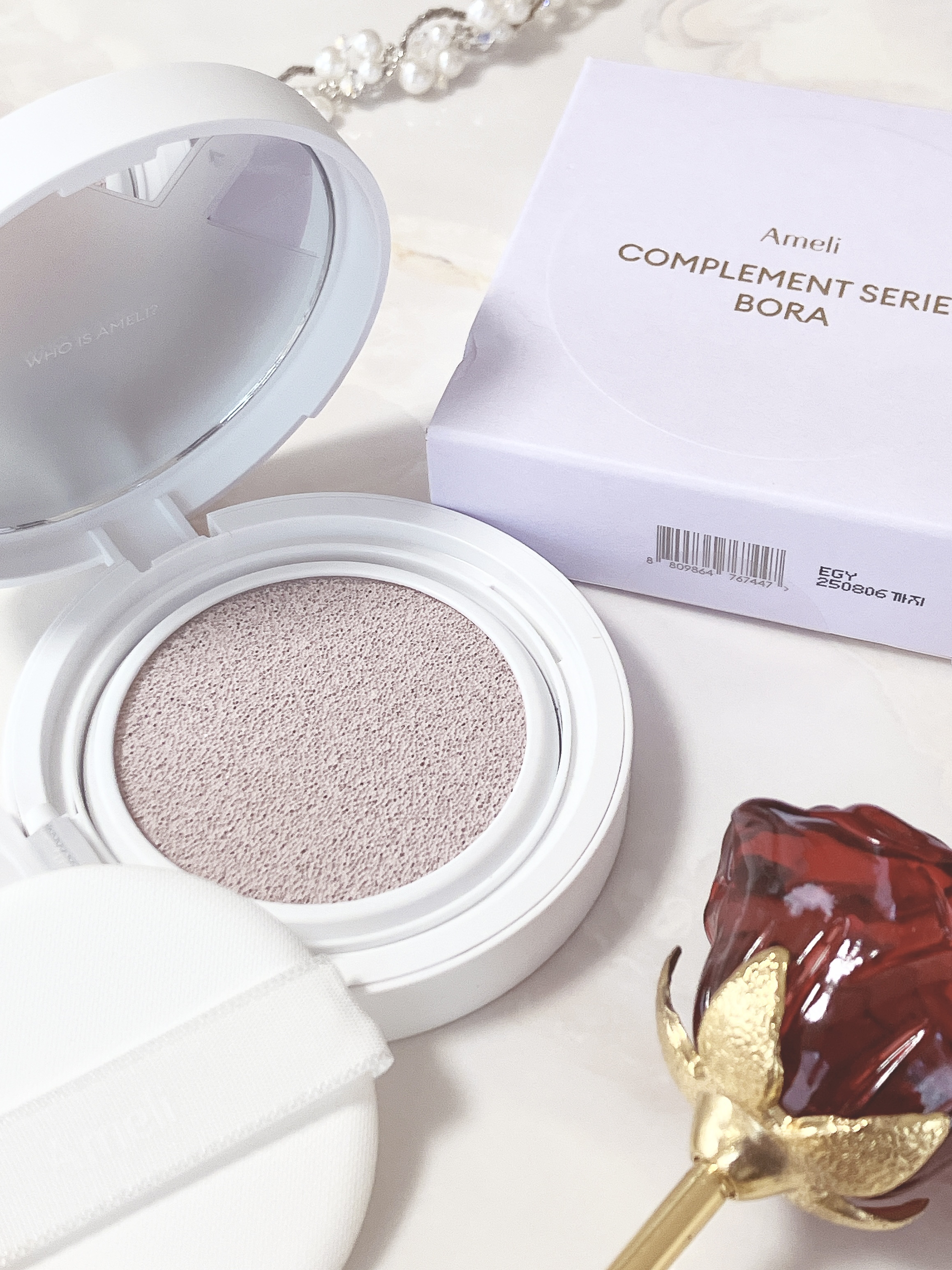 コンプリメントシリーズクッション 紫色(ボラ)/Ameli/クッションファンデーションを使ったクチコミ（1枚目）