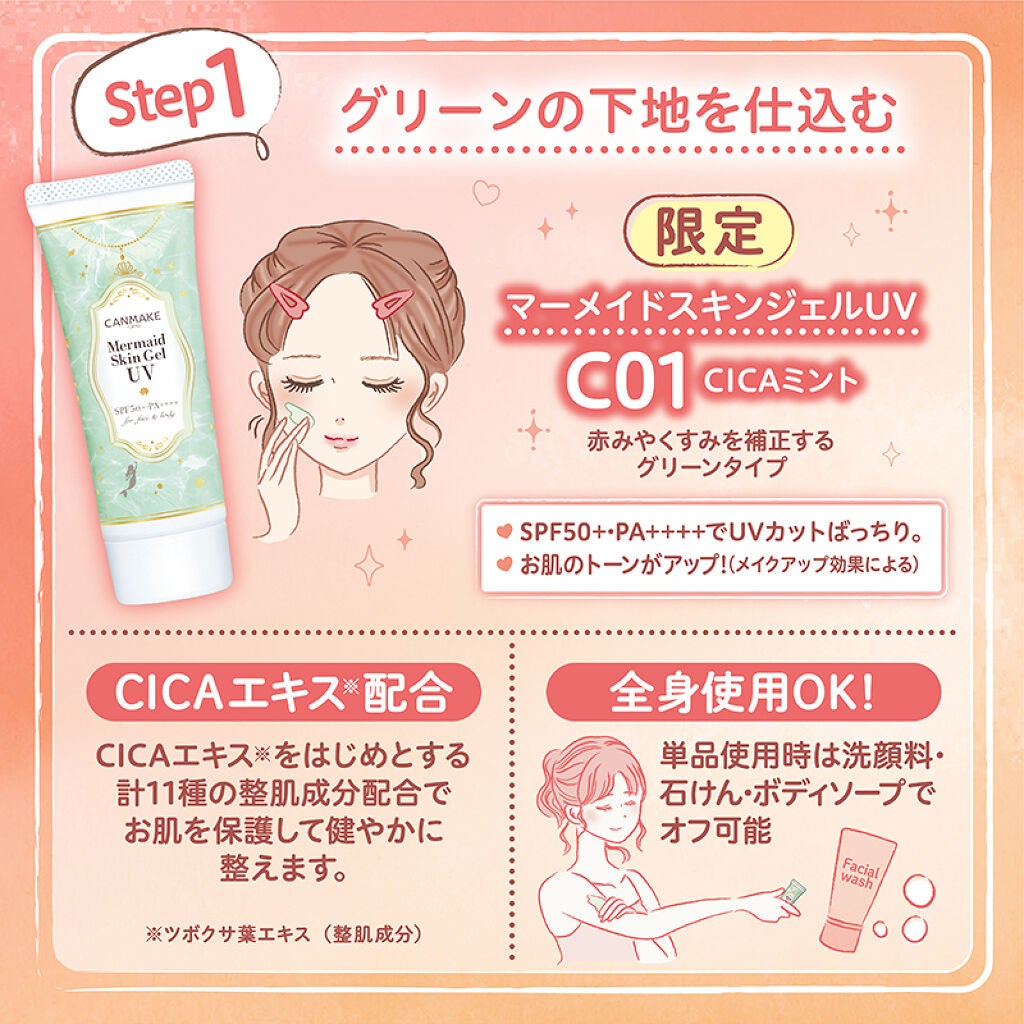 マーメイドスキンジェルUV/キャンメイク/日焼け止めジェルを使ったクチコミ(2枚目)