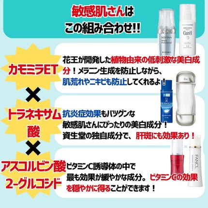 めがねちゃん👓フォロバ on LIPS 「今回は、美白有効成分の最強の組み合わせをご紹介いたします!美白..」(8枚目)