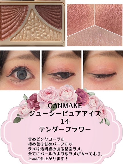 ジューシーピュアアイズ/キャンメイク/アイシャドウパレットを使ったクチコミ(2枚目)