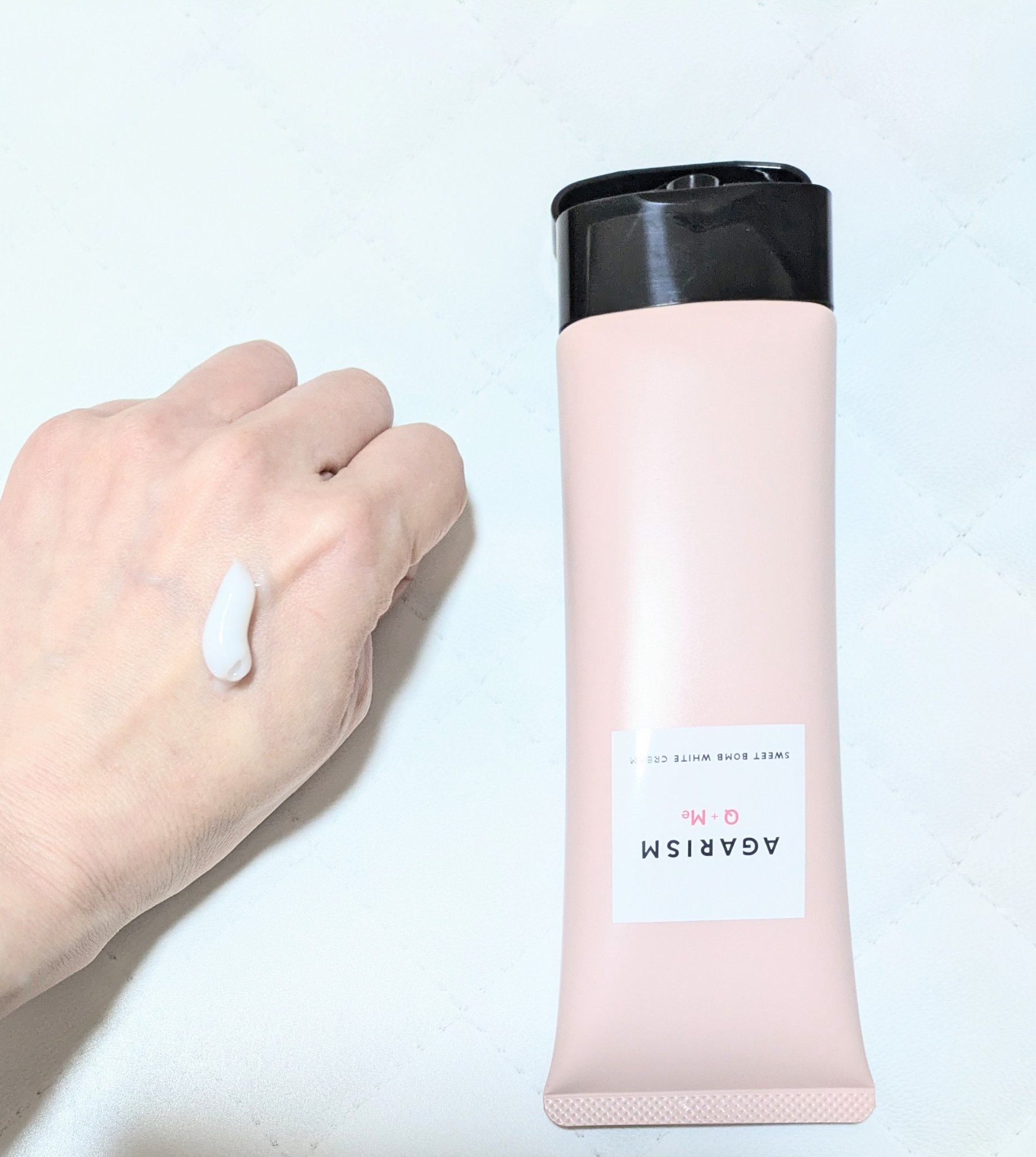 キューミースウィートボムホワイトクリーム/AGARISM/ボディクリームを使ったクチコミ（2枚目）