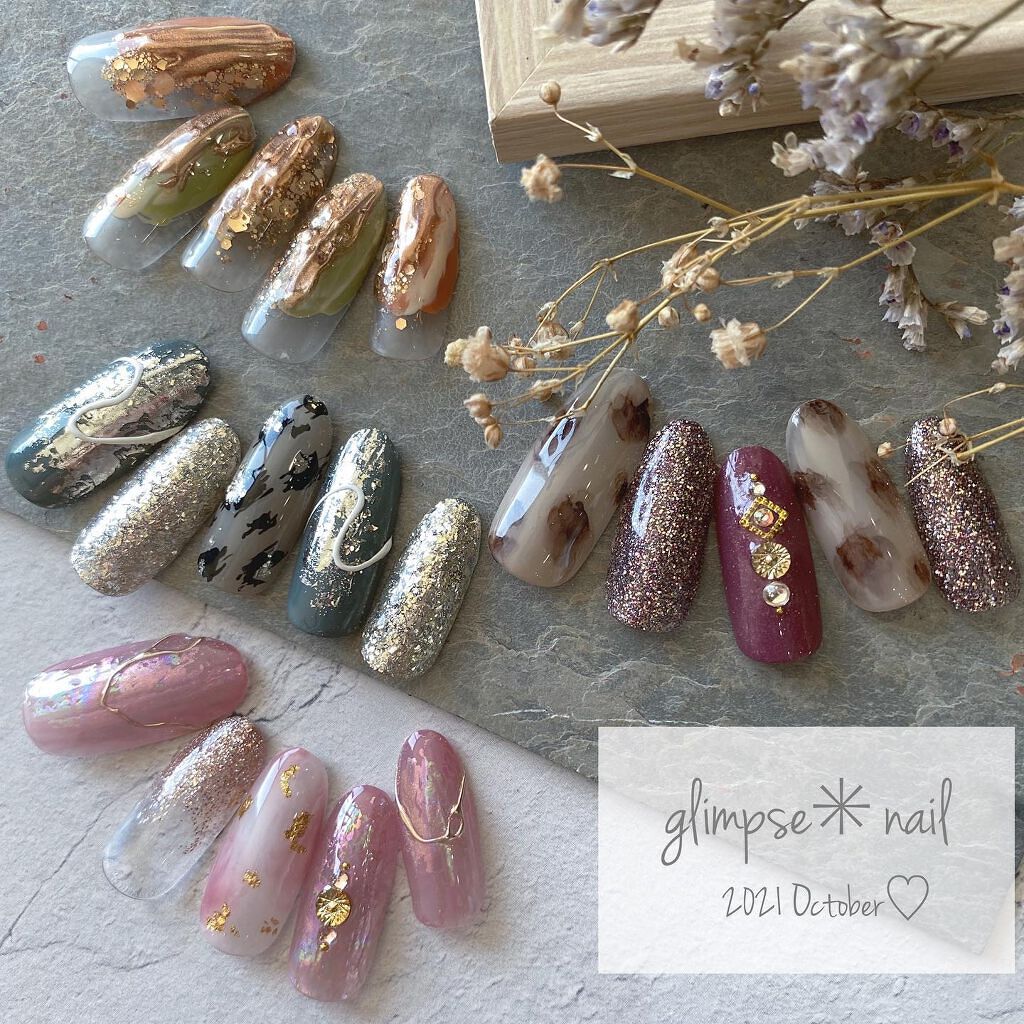 松尾佳子 on LIPS 「new♡nailテーマは秋のくすみニュアンス𓂃◌𓈒𓐍秋のおしゃ..」(1枚目)