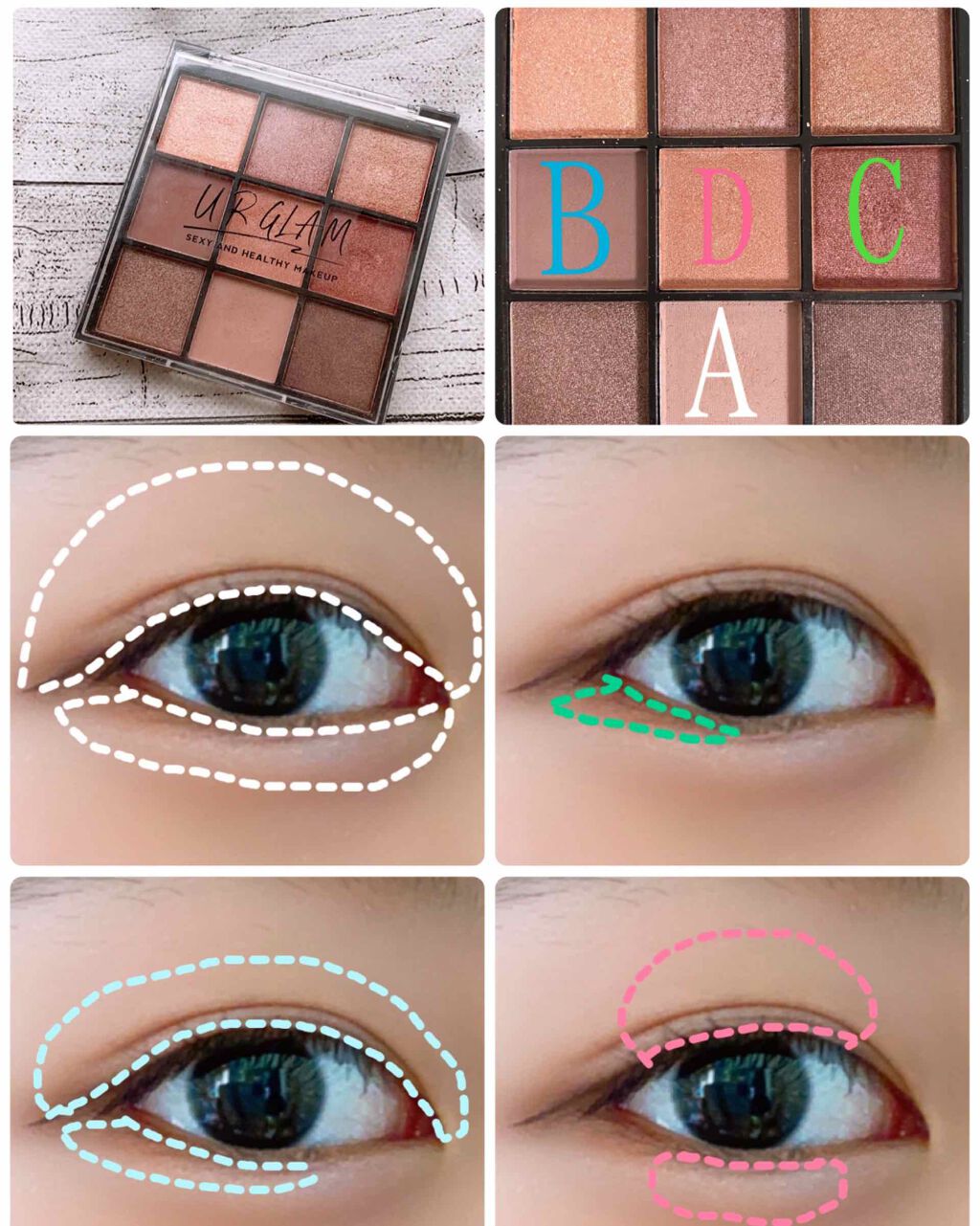 UR GLAM BLOOMING EYE COLOR PALETTE/U R GLAM/アイシャドウパレットを使ったクチコミ(2枚目)