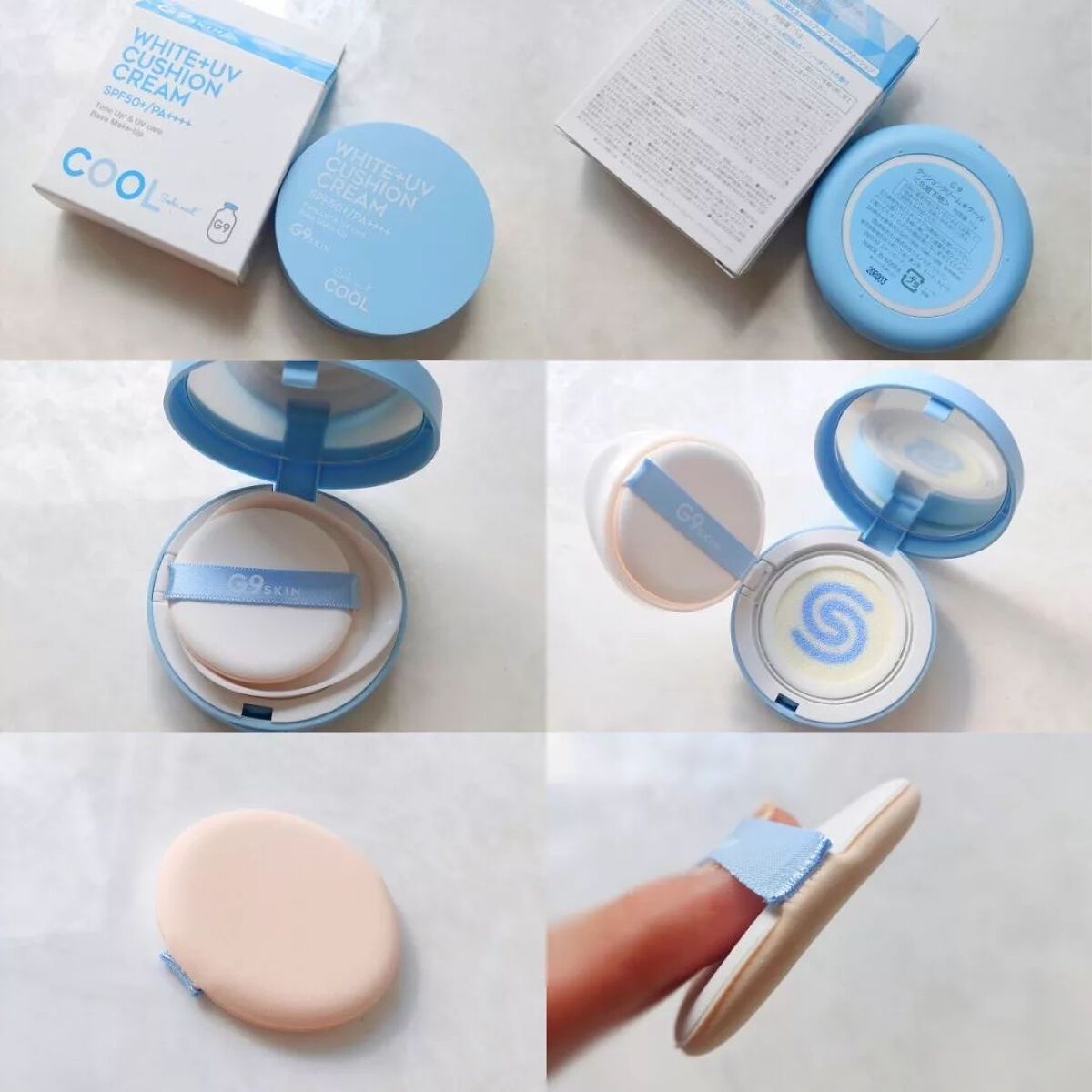 WHITE +UV CUSHION CREAM #COOL/G9SKIN/日焼け止めクリームを使ったクチコミ（3枚目）