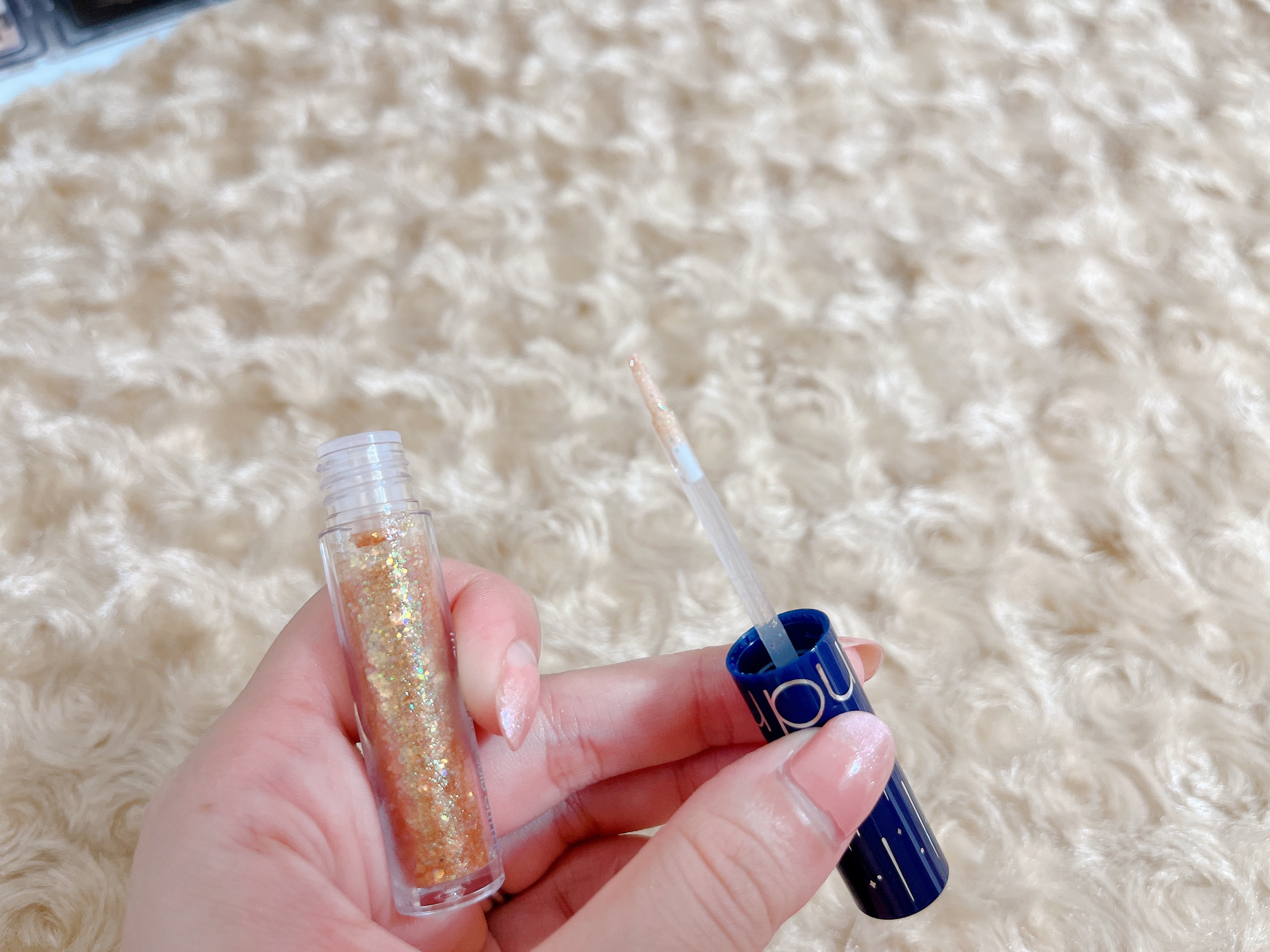 リキッド グリッター シャドウ 03 イブニングスター(EVENING STAR)/rom&nd/グリッターを使ったクチコミ（3枚目）