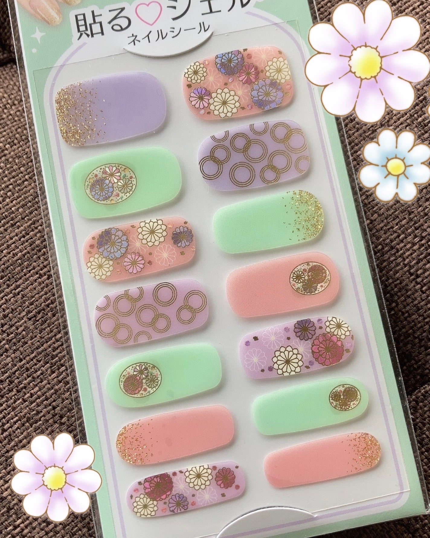 貼るジェルネイル/セリア/ネイルシールを使ったクチコミ(2枚目)