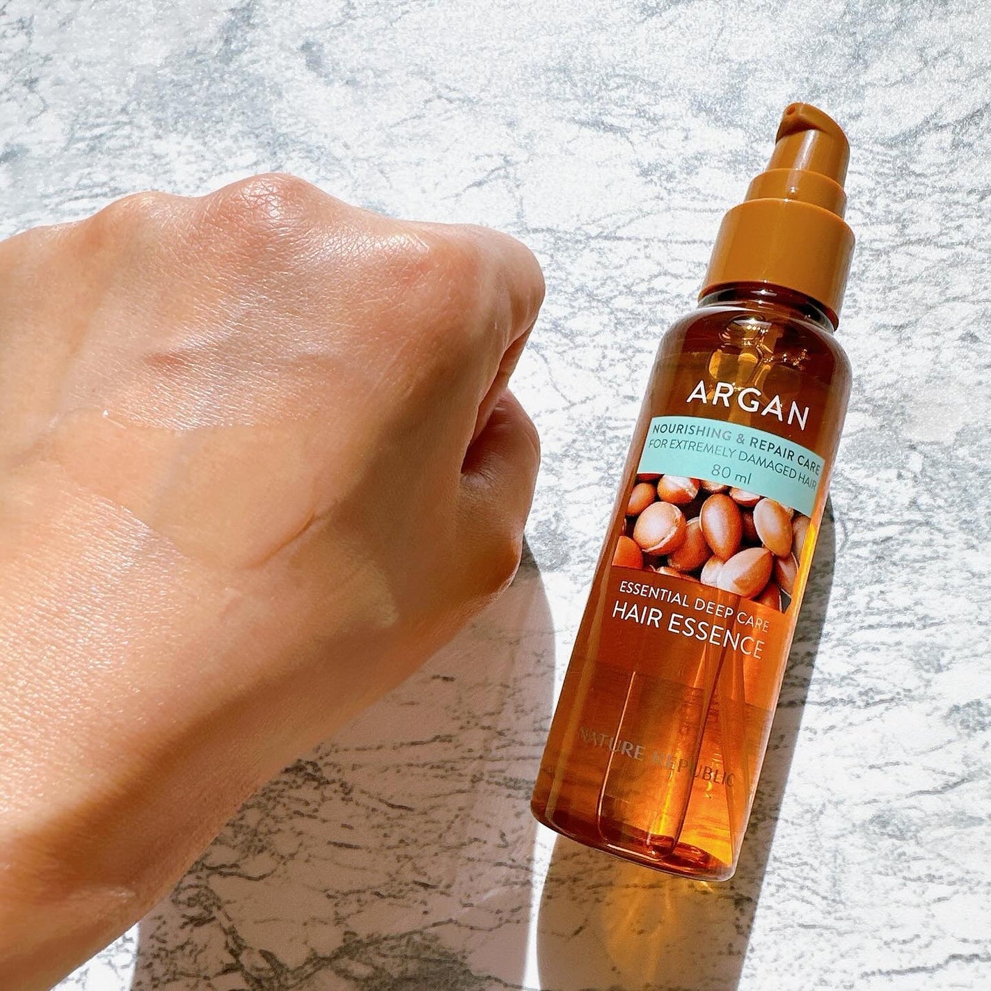 アルガンエッセンシャル ヘアオイル/ネイチャーリパブリック/ヘアオイルを使ったクチコミ(3枚目)