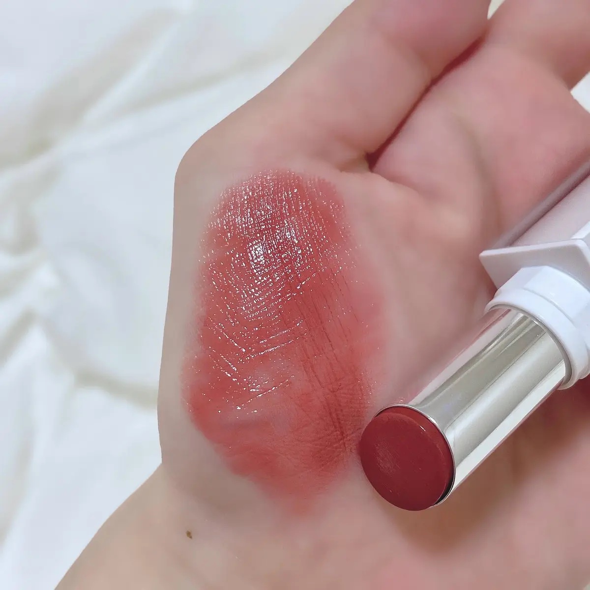 キヌケアヌード PK 347 ピンクマシュマロ/shu uemura/口紅を使ったクチコミ（2枚目）