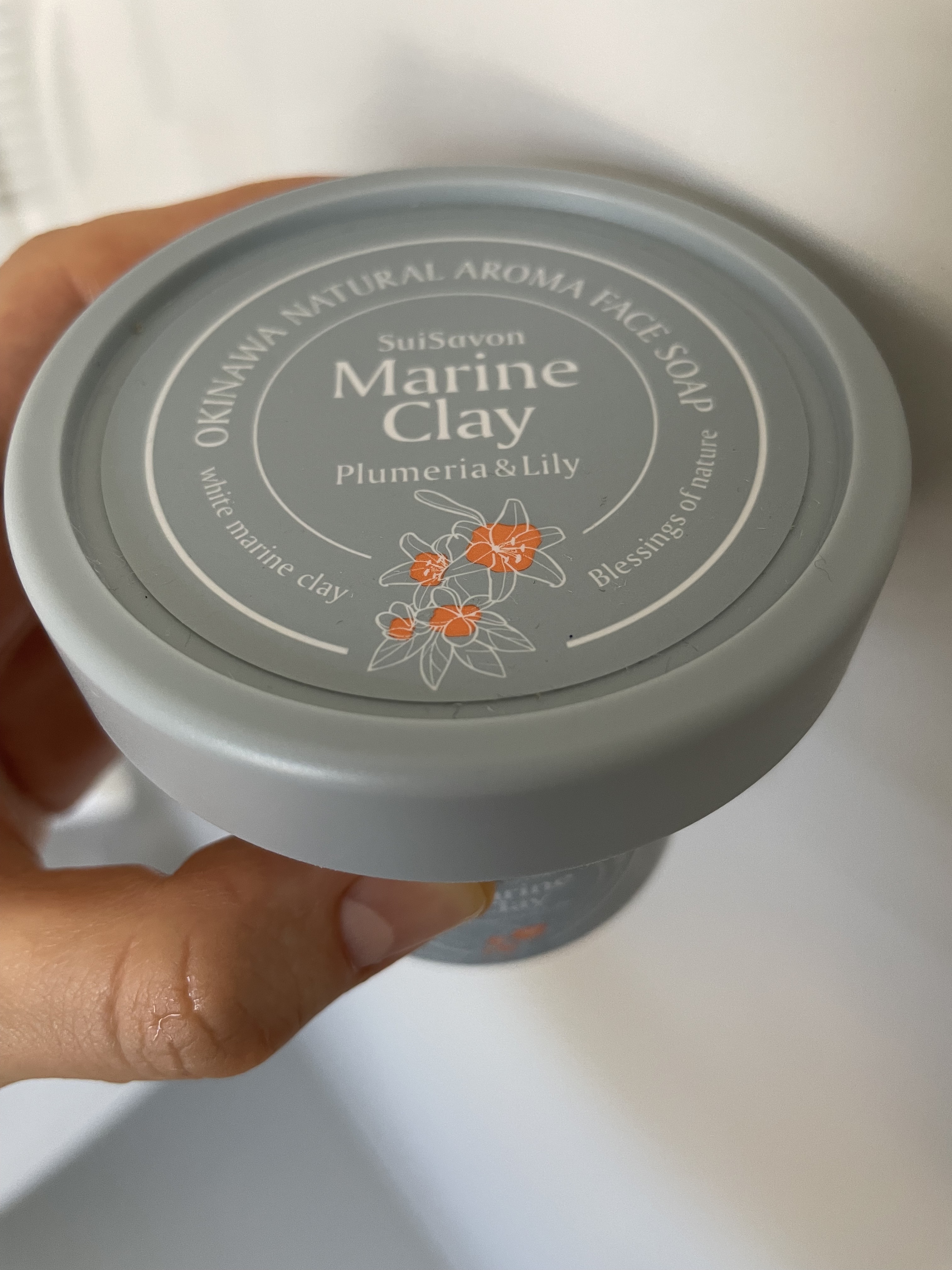 琉球のホワイトマリンクレイ洗顔石鹸 プルメリア＆リリーの香り/SuiSavon/洗顔フォームを使ったクチコミ（1枚目）