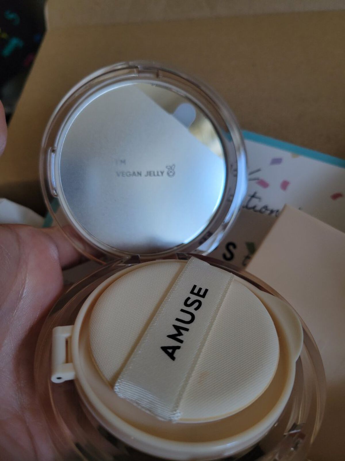 デュージェリーヴィーガンクッション 01SOONSOO/AMUSE/クッションファンデーションを使ったクチコミ（2枚目）