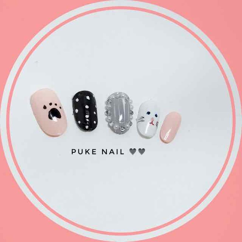 ニャンチャン&足跡♡柄ネイル ネイルチップ/PUKE NAIL/ネイルチップ・パーツを使ったクチコミ(4枚目)