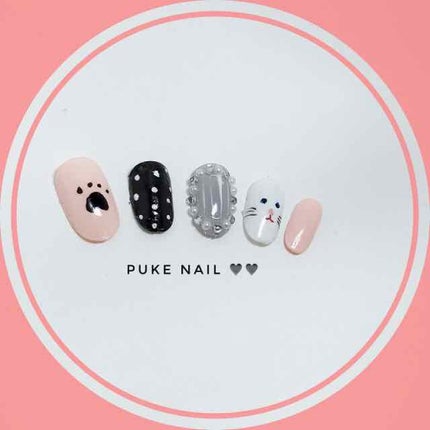 ニャンチャン&足跡♡柄ネイル ネイルチップ/PUKE NAIL/ネイルチップ・パーツを使ったクチコミ(4枚目)