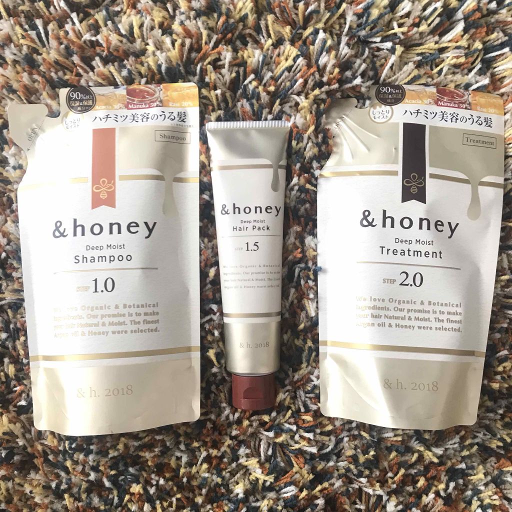 ディープモイスト シャンプー1.0／ヘアトリートメント2.0/&honey/市販シャンプーを使ったクチコミ（1枚目）