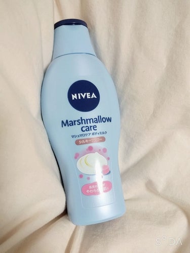 NIVEA

Marshmallow care

ボディーミルク　（ボディー用乳液）

シルキーフラワーの香り

［内容量］
 200ml

［テクスチャー］
とろとろ（傾けたらたれる）


［Good
