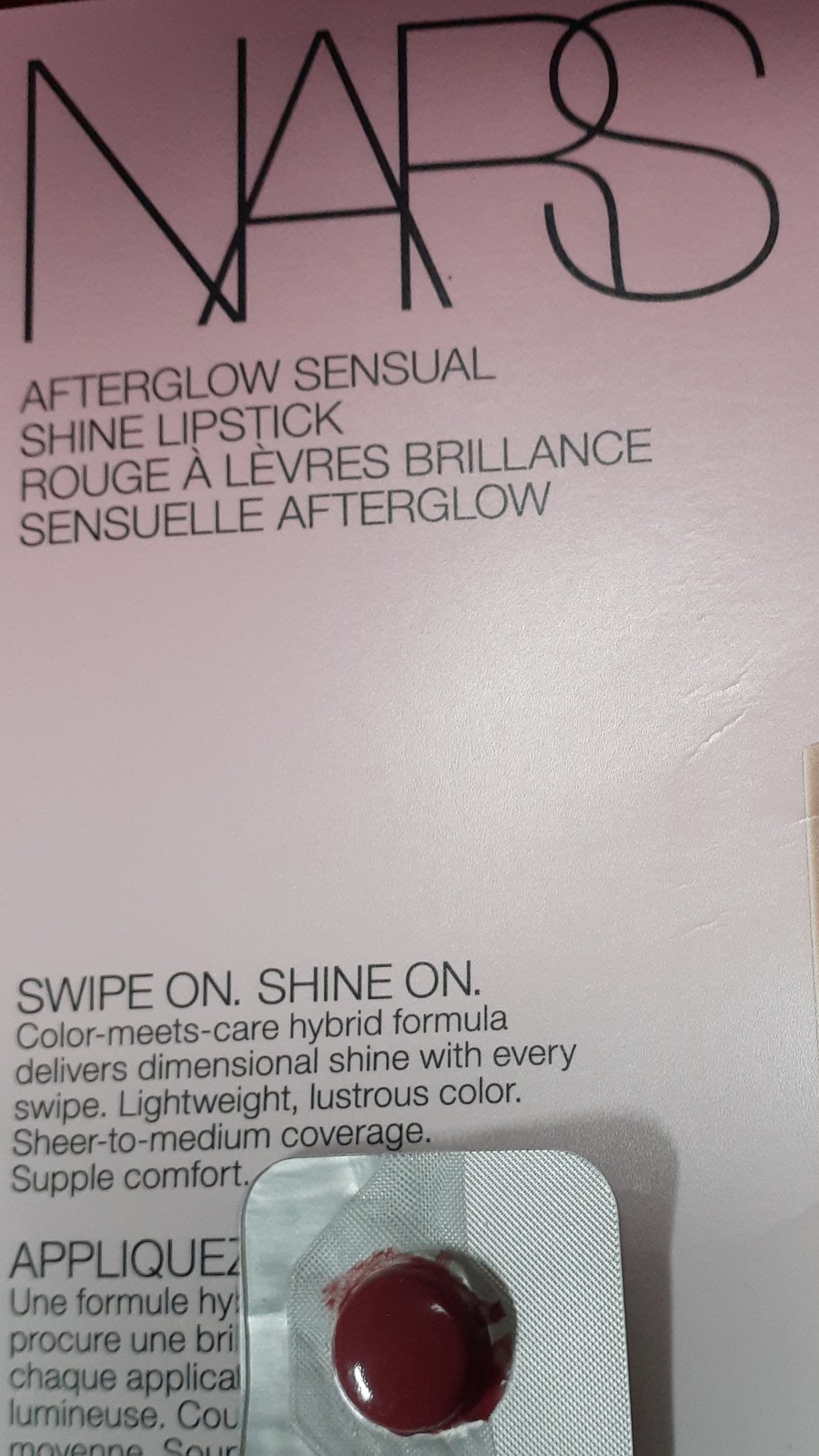 アフターグロー　センシュアルシャイン　リップスティック/NARS/口紅を使ったクチコミ（2枚目）