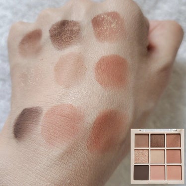 VELY VELY 365 SHADOW PALETTEのクチコミ「【スウォッチ&メイク】VELY VELY　FAVORITE 9 SHADOW PALETTE
.....」（2枚目）