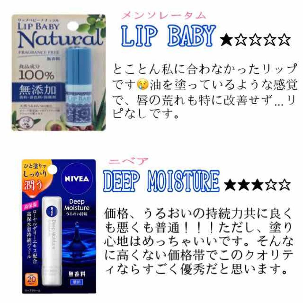 ニベア ディープモイスチャーリップ/ニベア/リップクリームを使ったクチコミ(1枚目)