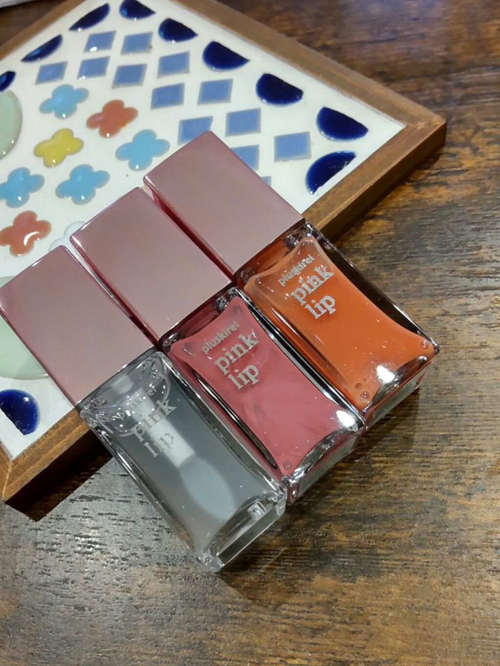 pinklip ＃４コーラル/プラスキレイ/リップオイルを使ったクチコミ（2枚目）