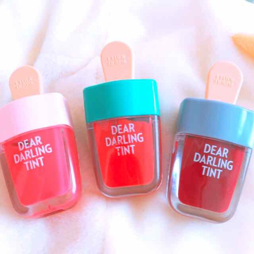 ディアダーリン ウォータージェルティント （アイスティント）/ETUDE/口紅を使ったクチコミ（2枚目）