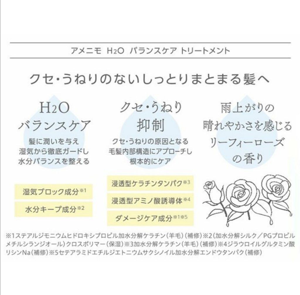 H2O バランスケア シャンプー／トリートメント トリートメント/amenimo(アメニモ)/市販シャンプーを使ったクチコミ（3枚目）