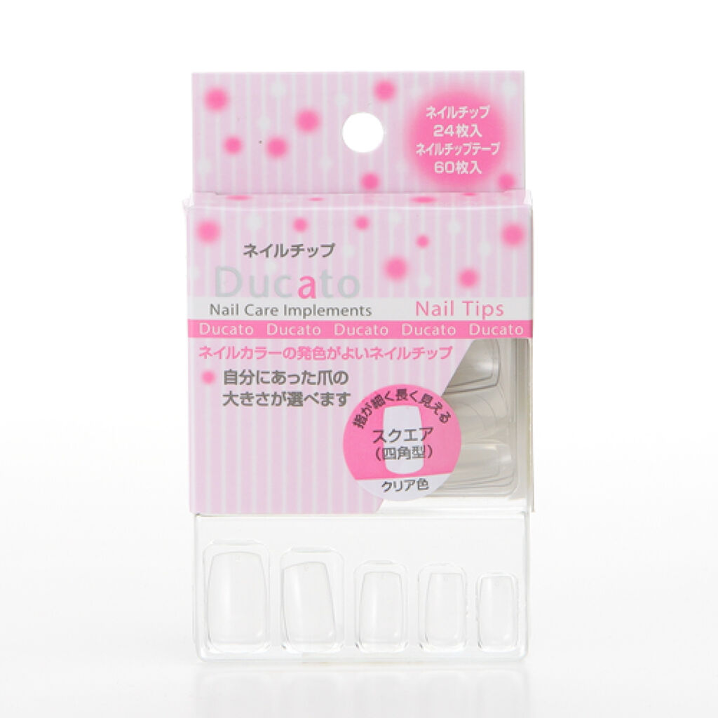 ネイルチップ 24P スクエアクリア