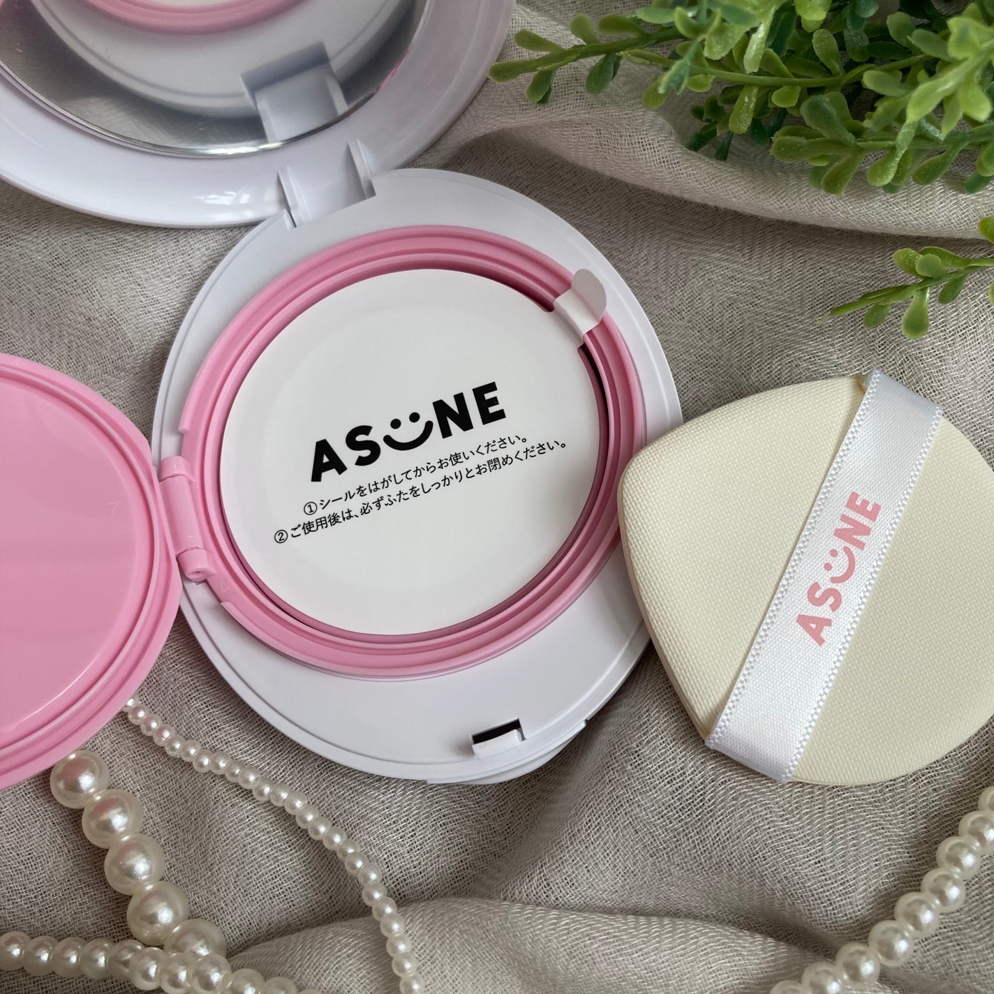 デューイーメッシュファンデーション/ASUNE /クッションファンデーションを使ったクチコミ(3枚目)