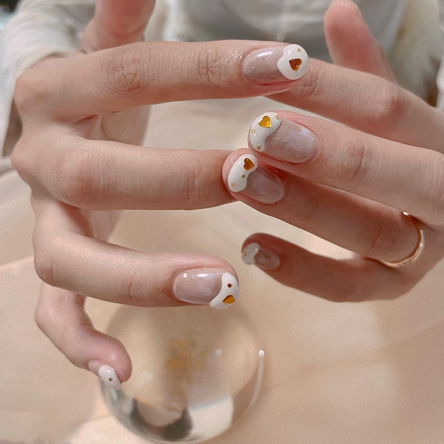 #カフェラテネイルのネイルデザイン