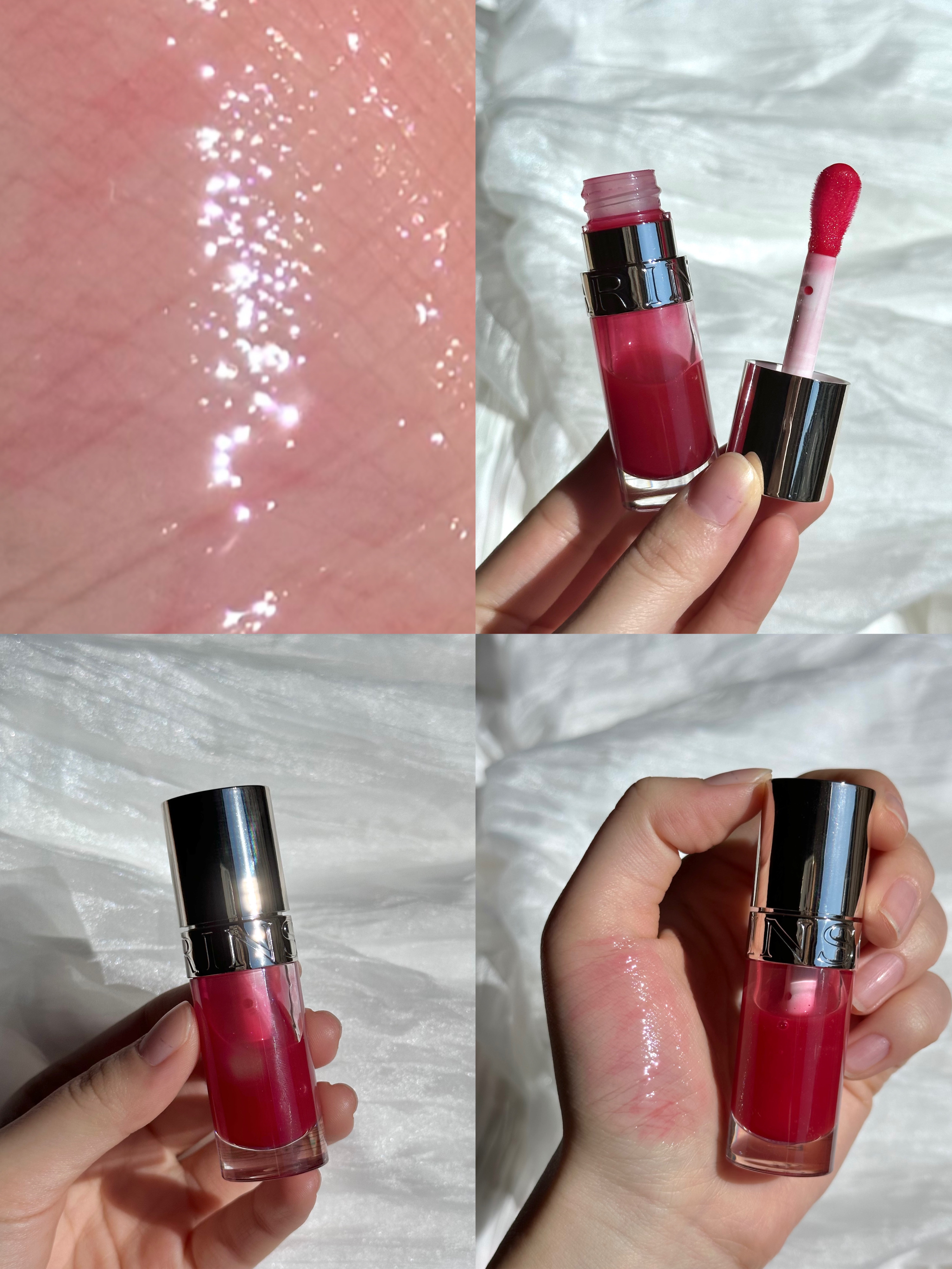 リップコンフォートオイル 03 チェリー/CLARINS/リップグロスを使ったクチコミ（2枚目）